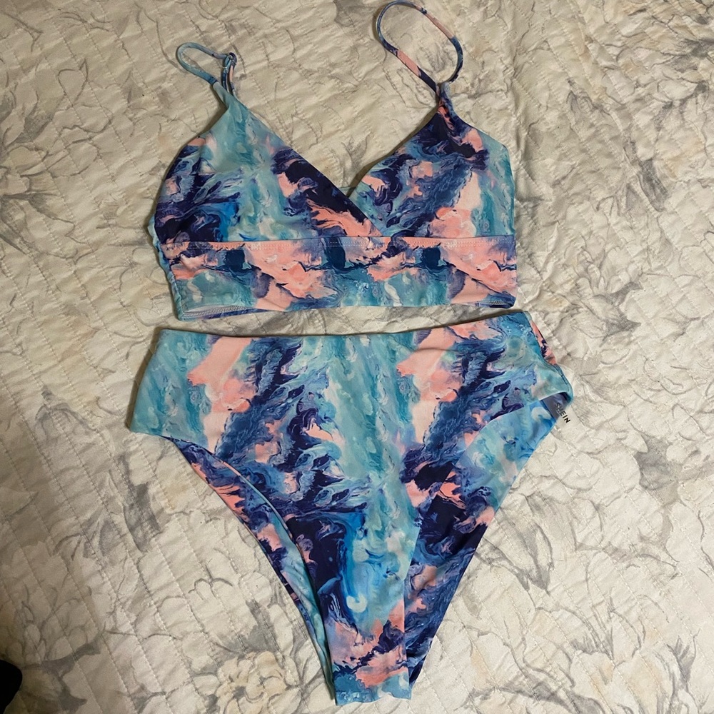 Like new SHEIN cotton candy tie dye bikini high waist